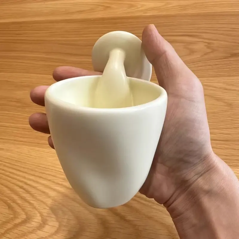200ML Creative ceramic mug inverted teacup tea set latte mug cute stereo cup milk cup coffee mug restaurant home holiday gift