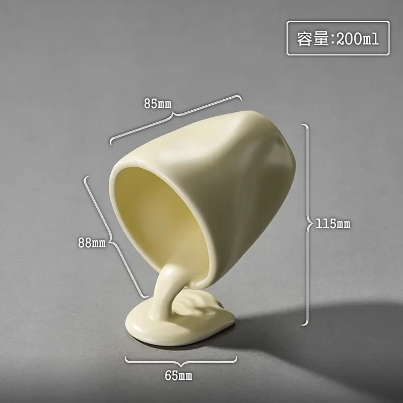200ML Creative ceramic mug inverted teacup tea set latte mug cute stereo cup milk cup coffee mug restaurant home holiday gift