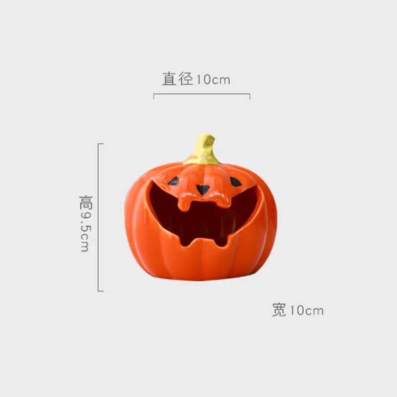 American Creative Pumpkin Head Cute Halloween Ashtray Home Living Room Fly Ash-proof American Ornaments Ceramic Pumpkin Ashtray