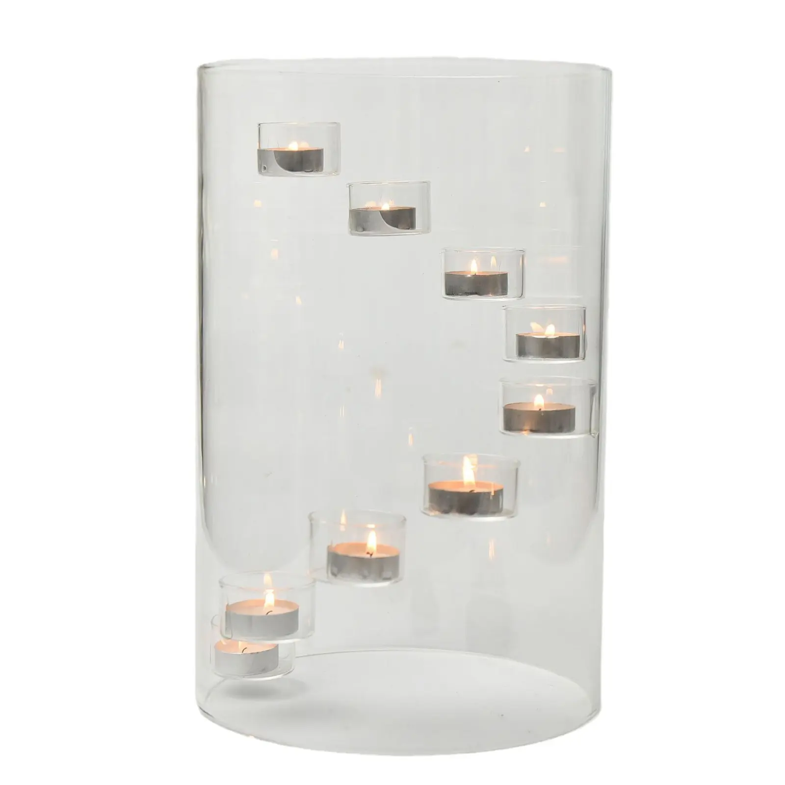European-style Glass Candlestick Cylindrical Candlestick Candlelight Dinner Decorative Aesthetic Ornaments Wedding Decoration