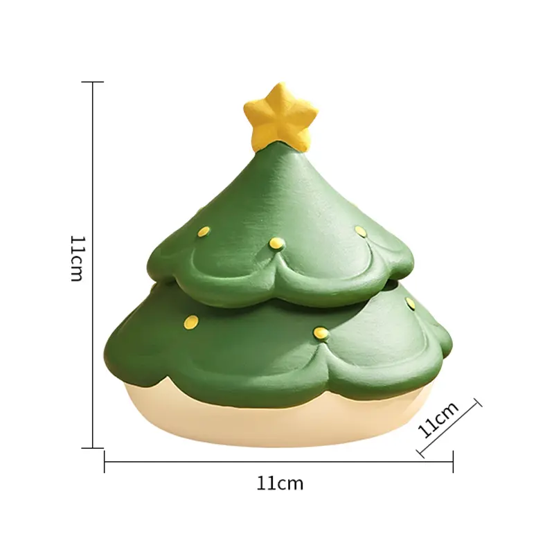 Tree House Ashtray Ceramic Christmas Tree Modeling with Cover Ash Flying Ashtray Household Ashtray Christmas Tree Ornaments