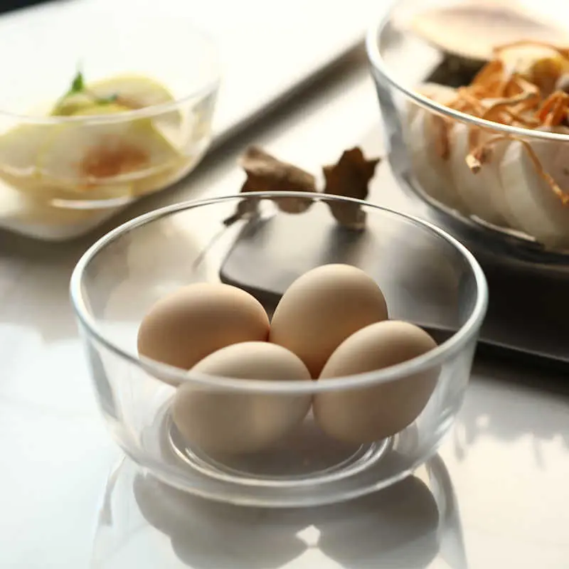 Transparent Glass Salad Bowl Household Kitchen Supplies Simple Vegetable Bowl Dessert Bowl Fruit Bowls