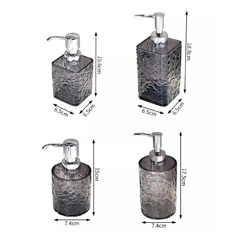 Water Ripple Square Soap Dispenser Creative Round Acrylic Emulsion Bottle Bathroom Accessories Portable Cosmetic Water Bottle