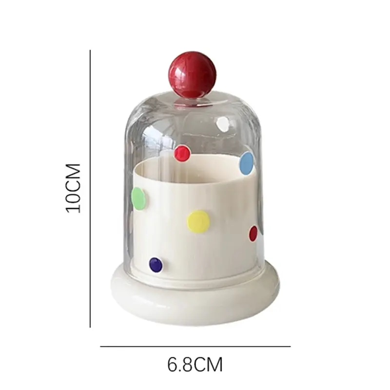 Household High-grade Dental Floss Storage Box with Lid Toothpick Box Creative Cotton Swab Jar Desktop Decorations Ornaments