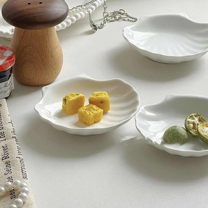 Mini Ceramic Seasoning Plate Candy Dried Fruit Saucer Hotel Western Sauce Plates Solid Color Dipping Plate 10cm