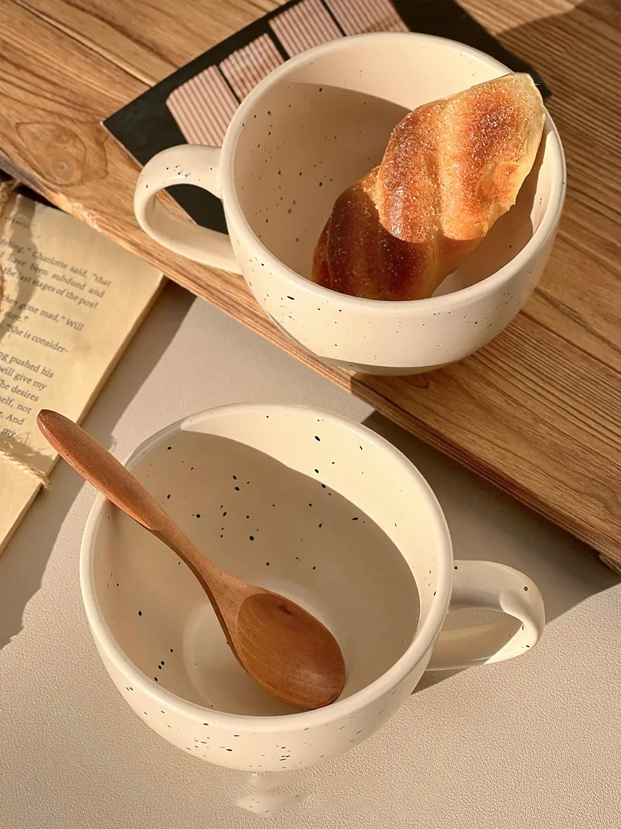 Ink Splash Ceramic Mug Exquisite Coffee Cup Household Large Capacity Breakfast Milk Oatmeal Cup 500ml Drinkware