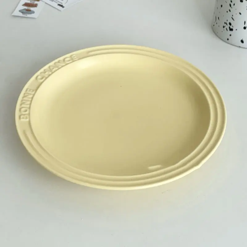 French Matte Steak Plate Home Pasta Dishes Breakfast Fruit Salad Bread Tray Cake Dessert Platter Kitchen Tableware