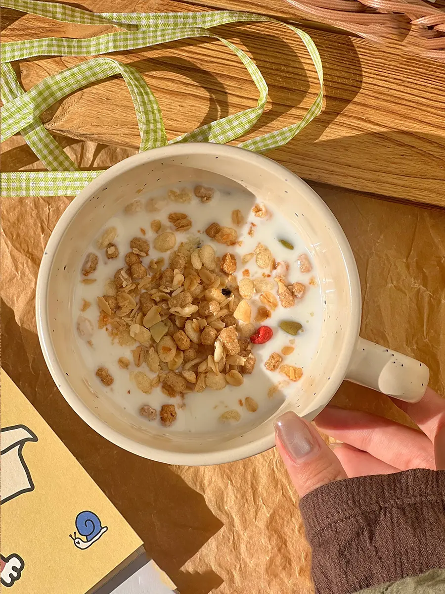 Ink Splash Ceramic Mug Exquisite Coffee Cup Household Large Capacity Breakfast Milk Oatmeal Cup 500ml Drinkware