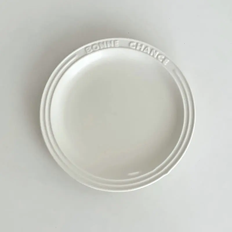 French Matte Steak Plate Home Pasta Dishes Breakfast Fruit Salad Bread Tray Cake Dessert Platter Kitchen Tableware
