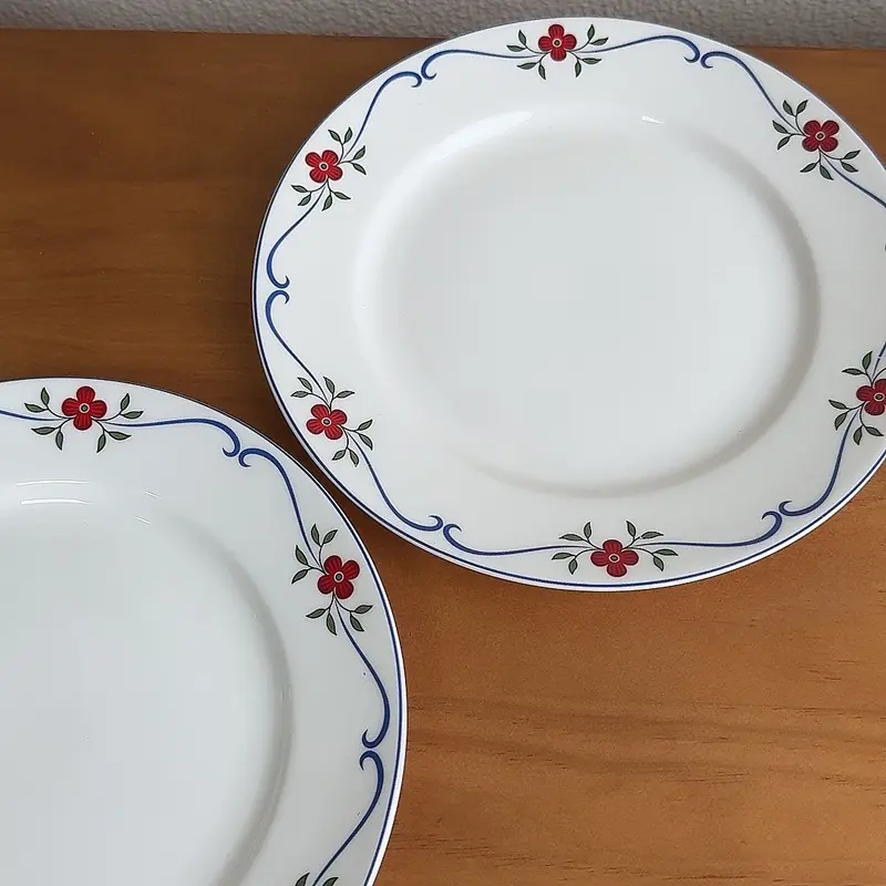 Creative Design Ceramic Breakfast Plate Flower Print Afternoon Tea Dessert Dish Household Round Disc 20cm Tableware