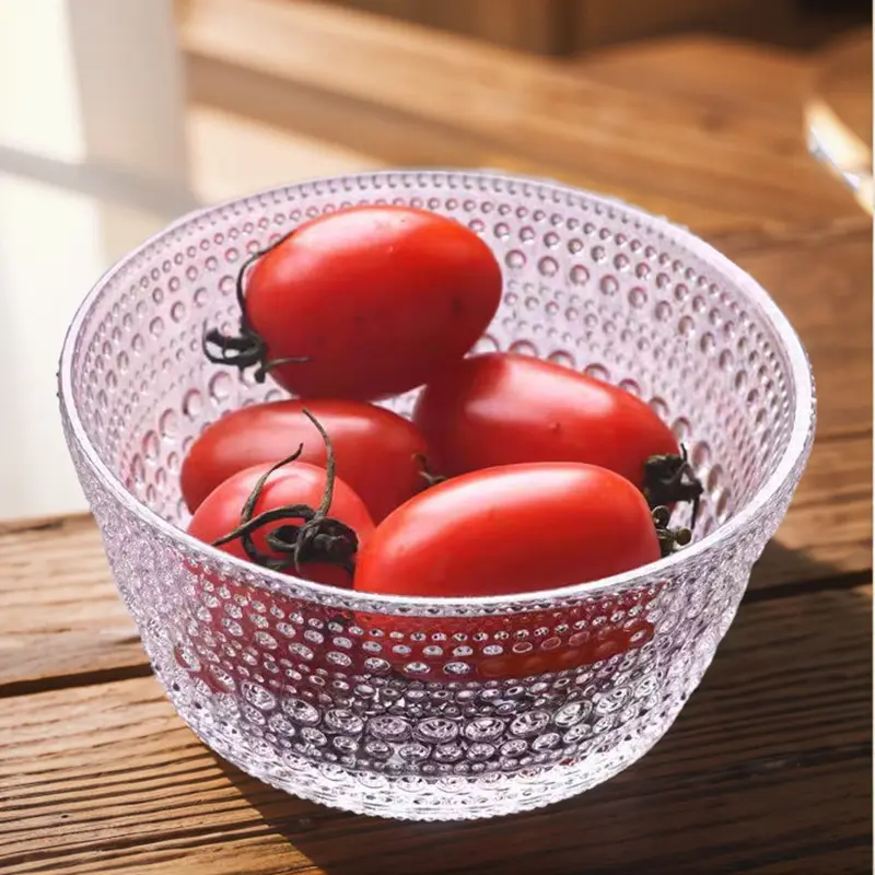 Light Luxury Transparent Glass Dessert Bowls Fruit Salad Bowl Household Yoghurt Ice Cream Bowls Tableware