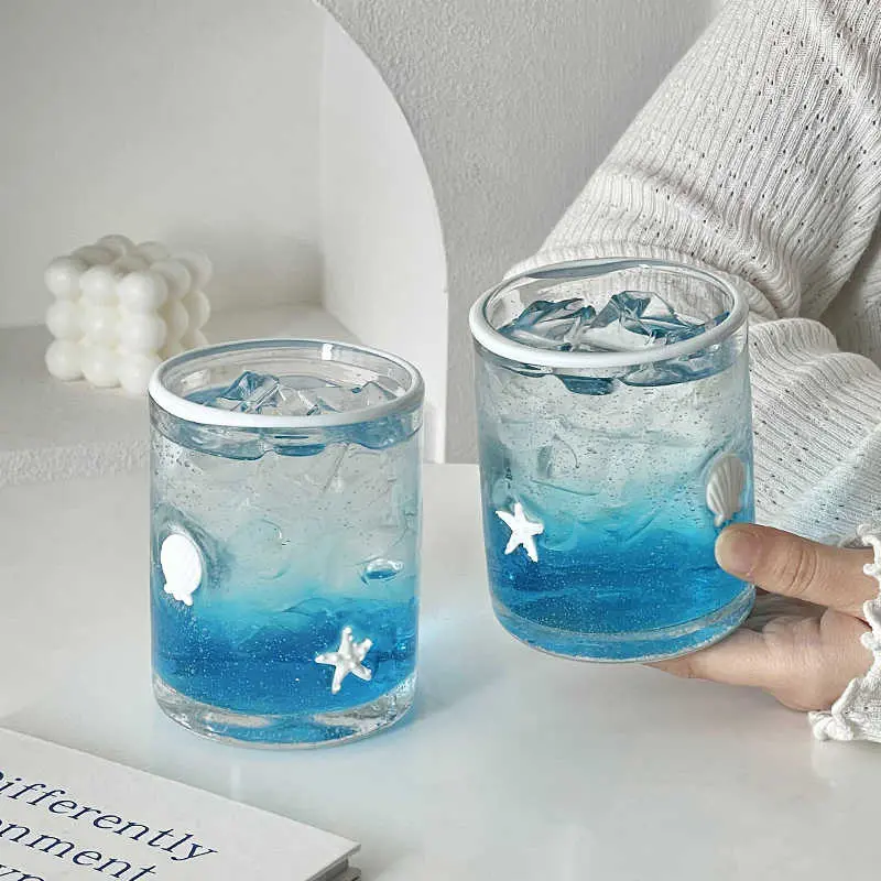 330ml Creative Glass Cup Girls Drink Juice Mug Household Coffee Cups Breakfast Milk Oatmeal Cup Drinkware Gift