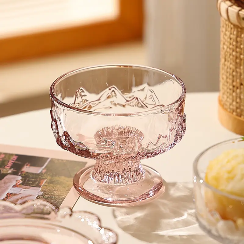 Ice Cream Cups Tall Ice-cream Yoghurt Bowl Dessert Cup Glass Cups Delicate Pastry Cake Plate Restaurant Ornament