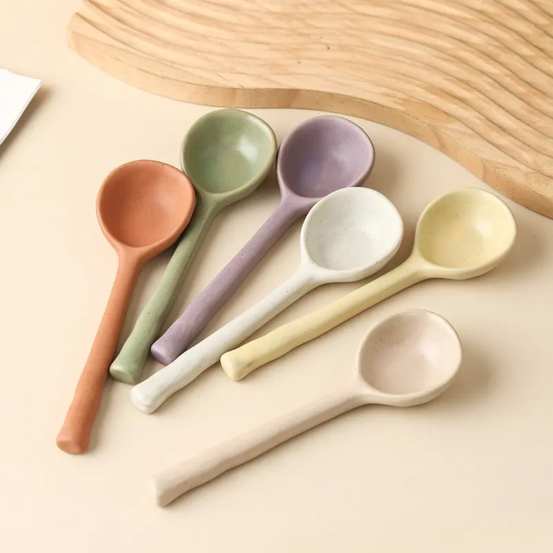 Rough Ceramic Bowl with Handle Fruit Vegetable Salad Plate Breakfast Yogurt Oatmeal Bowls Home Ice Cream Dessert Deep Dish