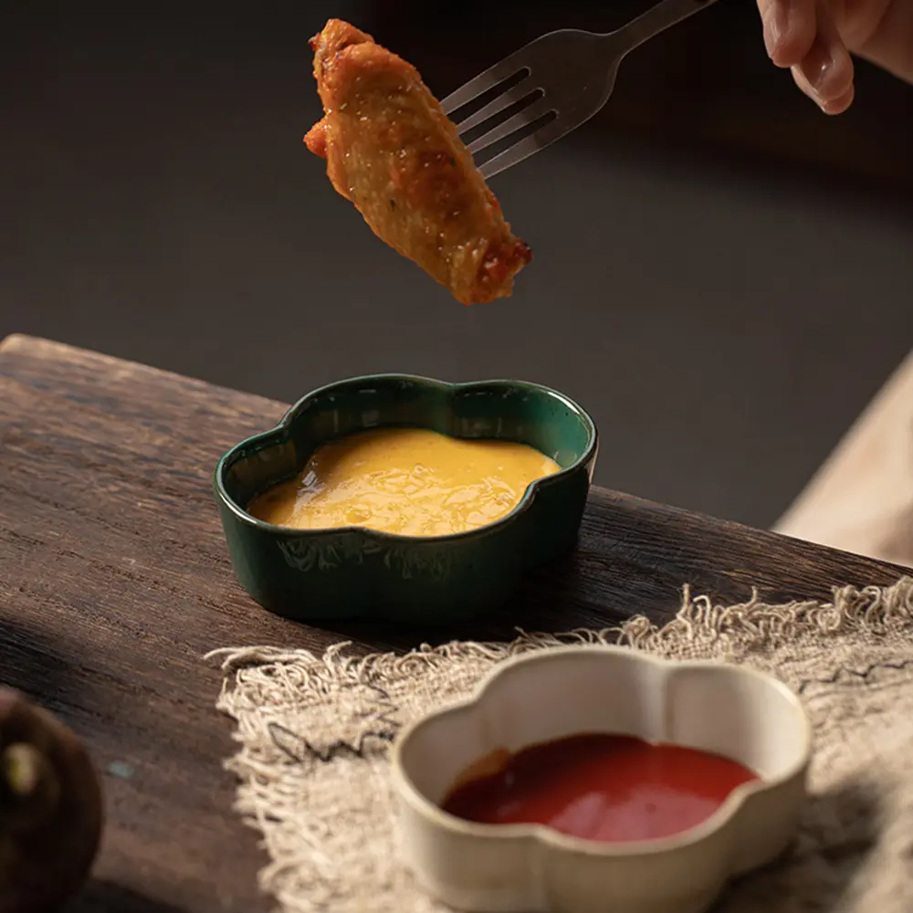 Japanese Dipping Saucer Ceramic Barbecue Grilled Meat Seasoning Plate Sushi Sashimi Soy Sauce Mustard Dish Snack Small Tray