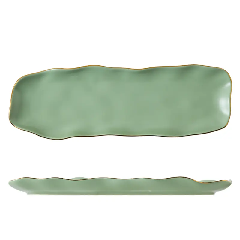 Japanese Sushi Plate Creative Snack Plate Western Food Plate Ceramic Rectangular Dessert Plate Tableware