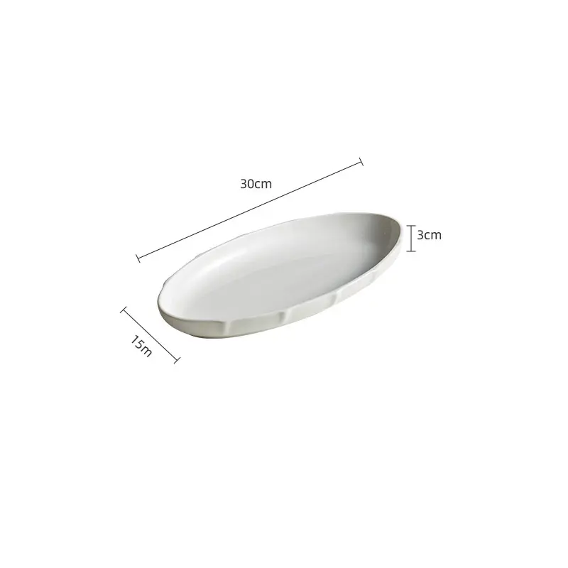 Steamed Fish Plate Japanese Large Ceramic Dish Baking BBQ Disc Western Pizza Steak Pasta Tray Dessert Cake Snack Platter