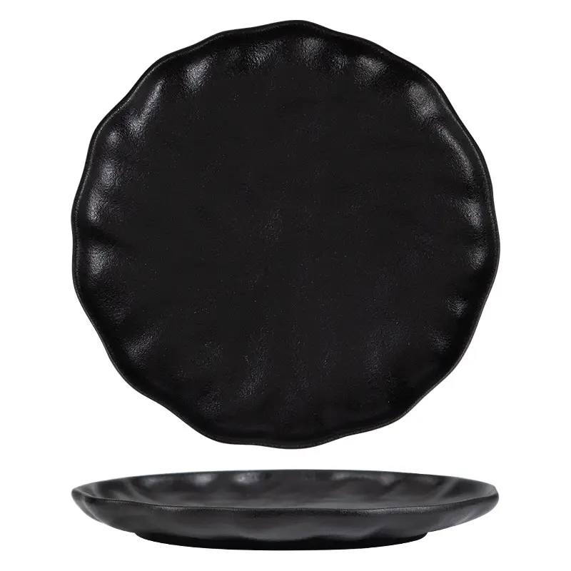 Frosted Ceramic Western Food Plate Flower Shape Vegetable Salad Platter Home Pasta Steak Dinner Disc Fruit Bread Dessert Dish