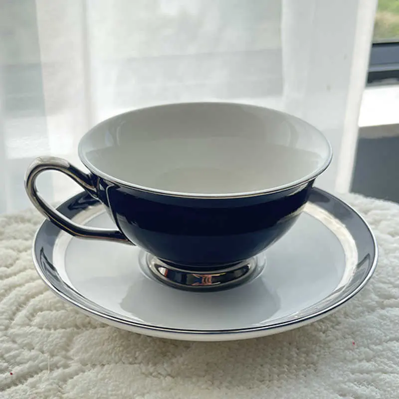 Light Luxury Ceramic Coffee Cups And Saucers 180ml English Afternoon Tea Drinkware Home Breakfast Cups Dessert Plates Gifts