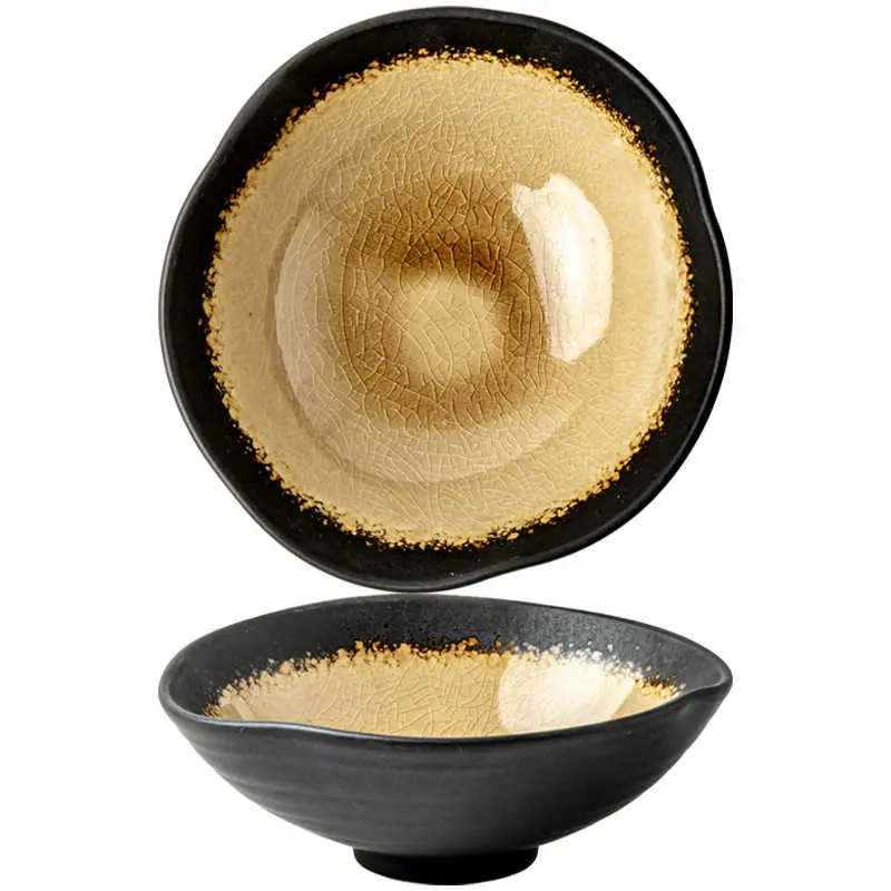 Irregular Hotpot Dipping Bowl Ceramic Flavor Saucer Creative Dessert Bowl Japanese Sushi Dipping Sauce Plate