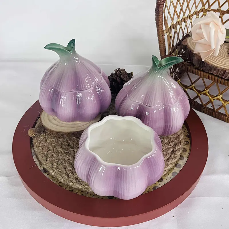 Ceramic Small Candy Jar Underglaze Onion Shape Jewelry Storage Jar Light Luxury Storage Kitchen Home Decoration Ornaments