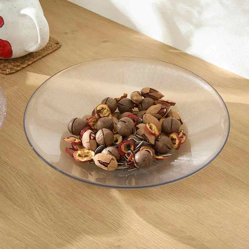 Glass Fruit Plate Home Living Room Nut Snack Plates Ornaments Simple Fruit Salad Dish 30cm Tableware