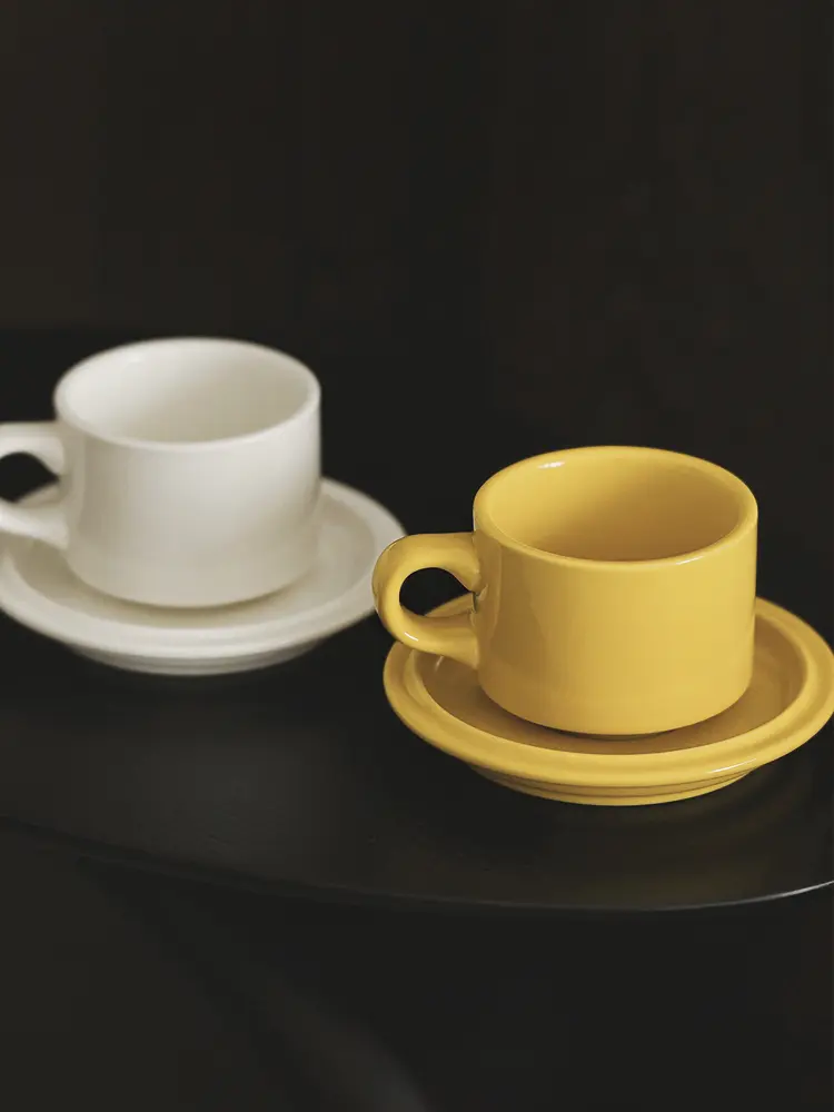 200ml European Style Latte Coffee Cup And Saucer Solid Colour Simple Breakfast Milk Cup Snack Plate Afternoon Tea Drinkware
