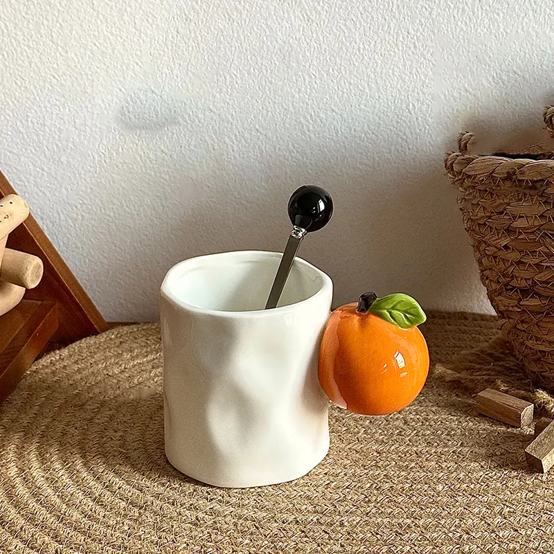 260 Ml Creative Ceramic Mug Fruit Shape Handle Coffee Cup Girl Birthday Gift Exquisite Home Breakfast Milk Oatmeal Cups