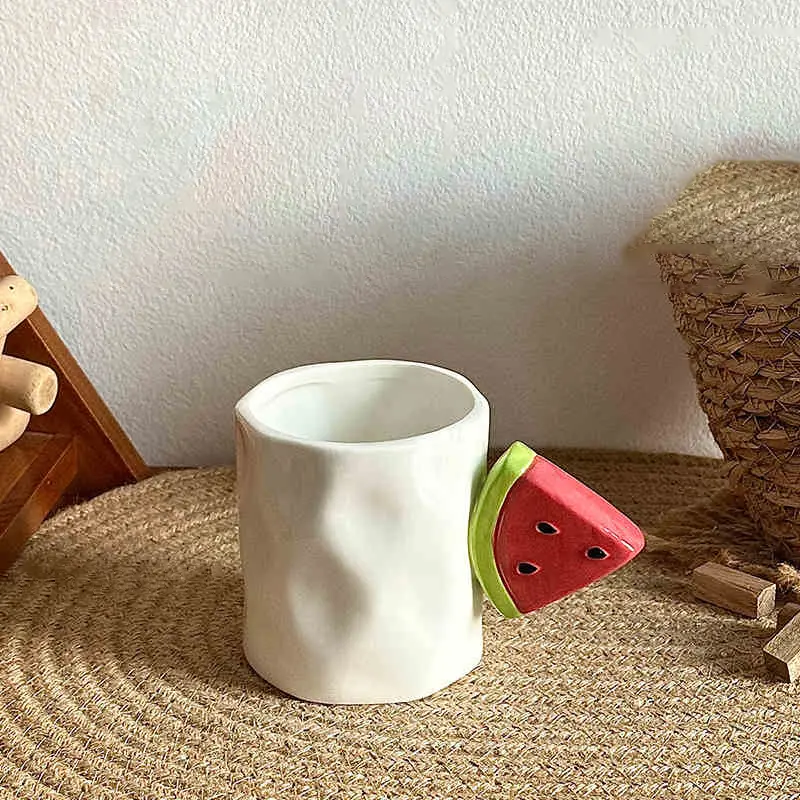 260 Ml Creative Ceramic Mug Fruit Shape Handle Coffee Cup Girl Birthday Gift Exquisite Home Breakfast Milk Oatmeal Cups