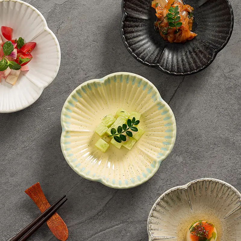 Japanese Style Seasoning Plate Creative Snack Dish Retro Dessert Plate Household Dipping Saucer
