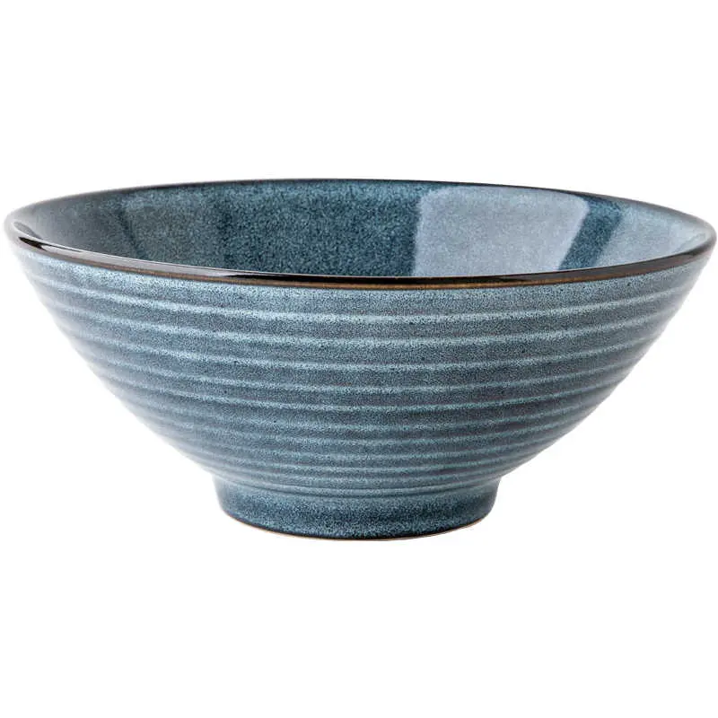 Vintage Kiln Glaze Ceramic Bowl Restaurant Ramen Bowl Blue Fruit Salad Bowls Kitchen Tableware 1000ml