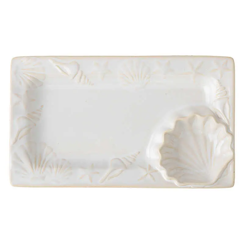 Exquisite Embossed Dumpling Plate With Saucer Rectangular Ceramic Dim Sum French Fries Dish Household Tableware