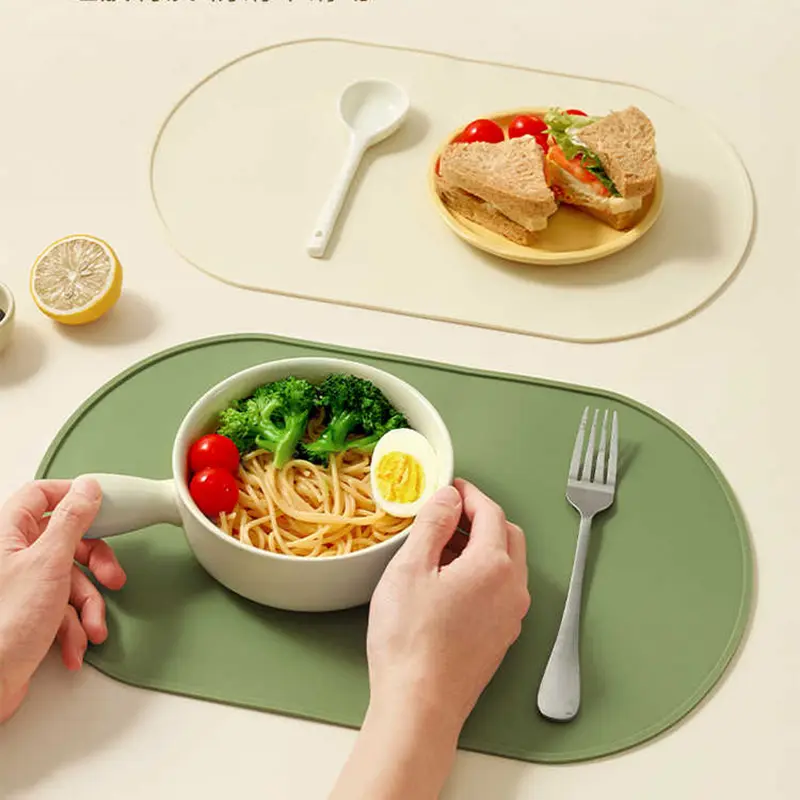 Solid Colour Silicone Placemats Heat Insulation Anti-scald High Temperature Resistant Pots Mat Simple Bowl Mat 39.5cm