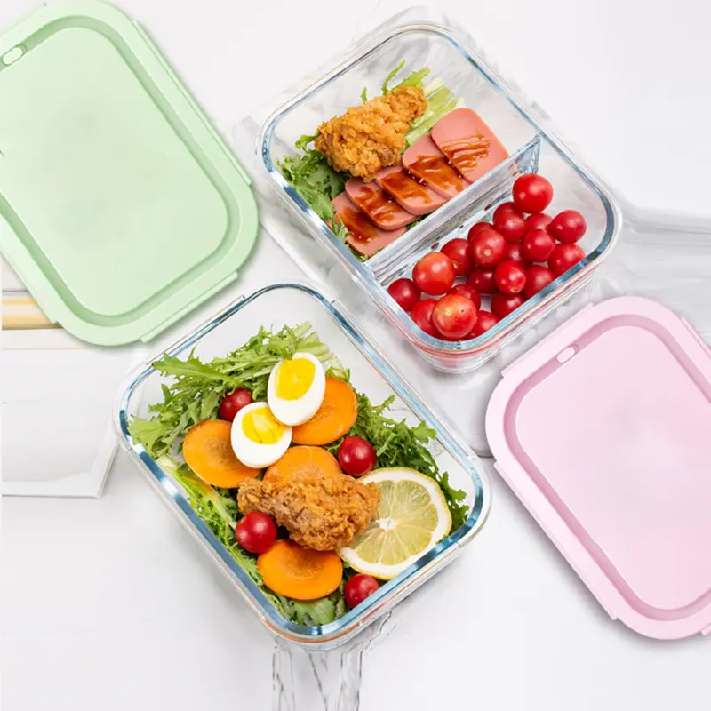 Large Capacity Glass Crisper With Lid Refrigerator  Fresh-keeping Bowl Fruit Salad Bowl Food Storage Containers Crisper 2000ml