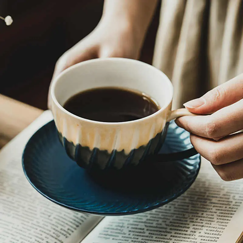 280ml Ceramic Coffee Cups And Saucers Household Delicate Breakfast Milk Cups Snack Plates Couple Gift Afternoon Tea Drinkware