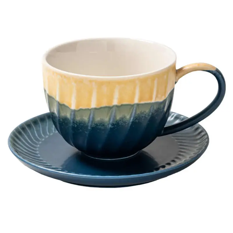 280ml Ceramic Coffee Cups And Saucers Household Delicate Breakfast Milk Cups Snack Plates Couple Gift Afternoon Tea Drinkware