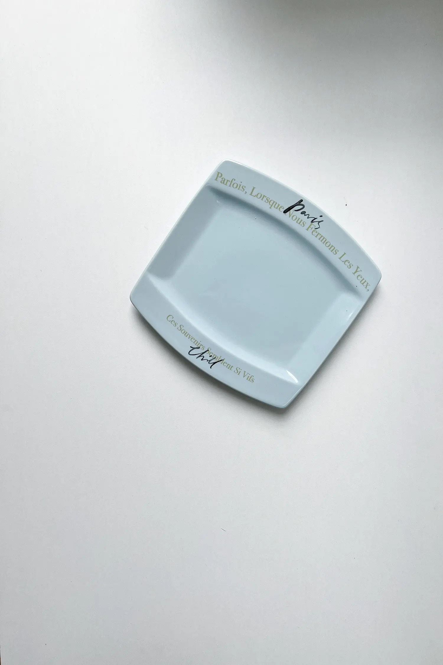 French Retro Letter Ceramic Plate Breakfast Bread Salad Fruit Dish Afternoon Tea Snack Cake Dessert Disc Square Western Platter