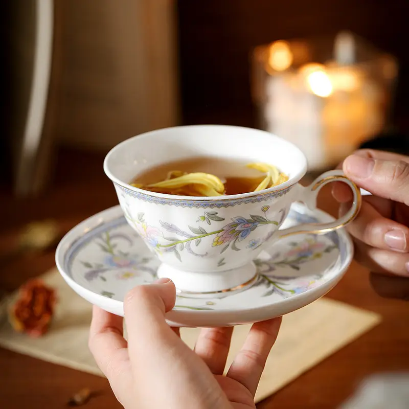 Nordic Style Relief Printing Ceramic Coffee Cups Saucers Vintage Afternoon Tea Drinkware 180ml Breakfast Mug Snack Plates