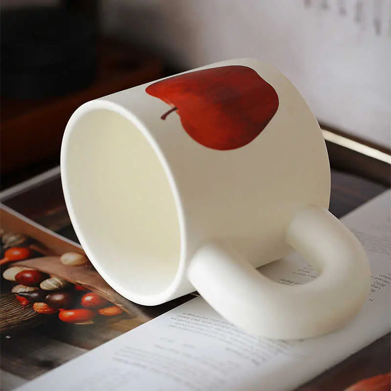 Cute Fruit Print Ceramic Mug 330ml Couple Drinkware Gift Coffee Latte Afternoon Tea Mugs Household Breakfast Cups