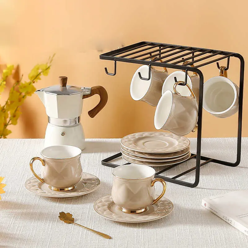 European Style Exquisite Ceramic Coffee Cups And Saucers Household Breakfast Milk Cup Pastry Plate Afternoon Tea Drinkware