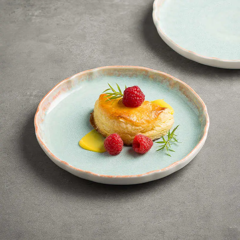 Japanese Retro Deep Dish Creative Restaurant Ceramic Plate Household Sushi Plates Dessert Pastry Dish Tableware