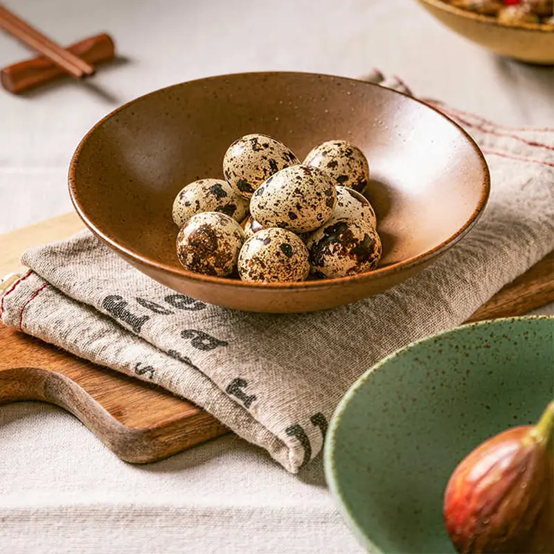 Japanese Retro Ceramic Bowl Kiln Glaze Fruit Vegetable Salad Bowl Household Rice Bowls Kitchen Tableware