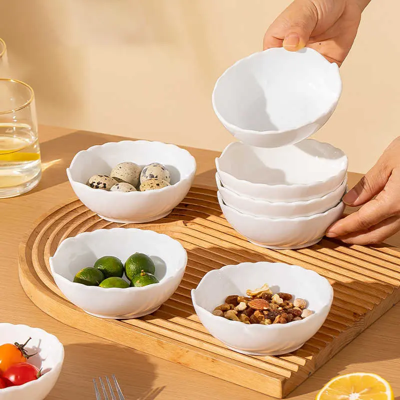 Solid Colour Ceramic Dipping Saucer Household Snack Plate Seasoning Sauce Vinegar Hot Pot Dish Mini Simple Taste Plate