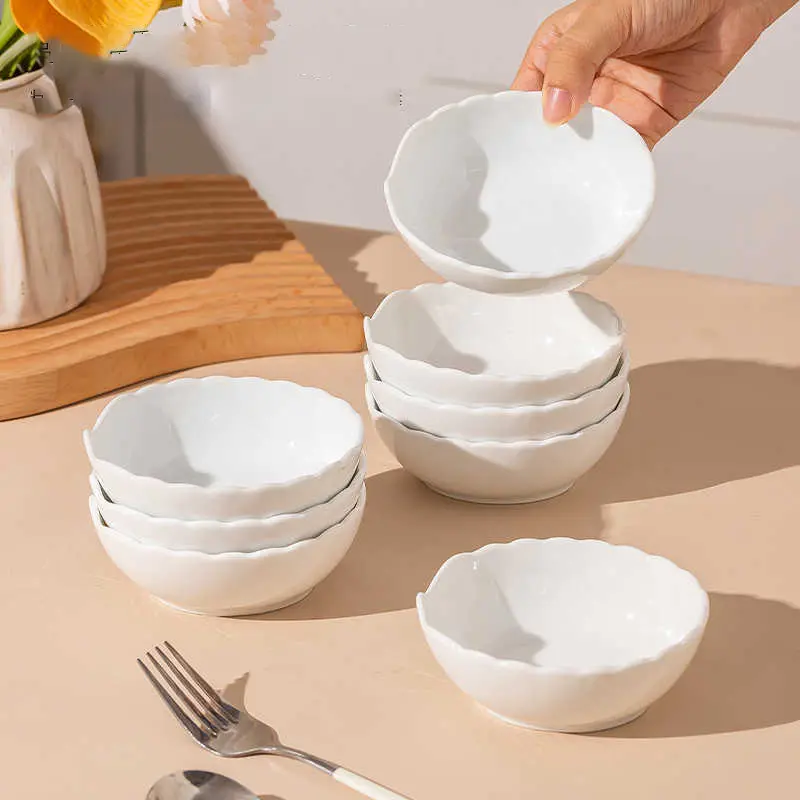 Solid Colour Ceramic Dipping Saucer Household Snack Plate Seasoning Sauce Vinegar Hot Pot Dish Mini Simple Taste Plate