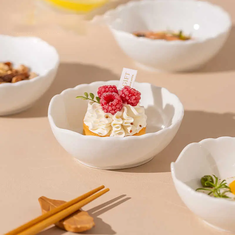 Solid Colour Ceramic Dipping Saucer Household Snack Plate Seasoning Sauce Vinegar Hot Pot Dish Mini Simple Taste Plate