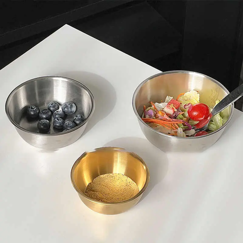 Korean Style Stainless Steel Tableware French Fries Fried Chicken Seasoning Bowl Home Hot Pot Dipping Saucer