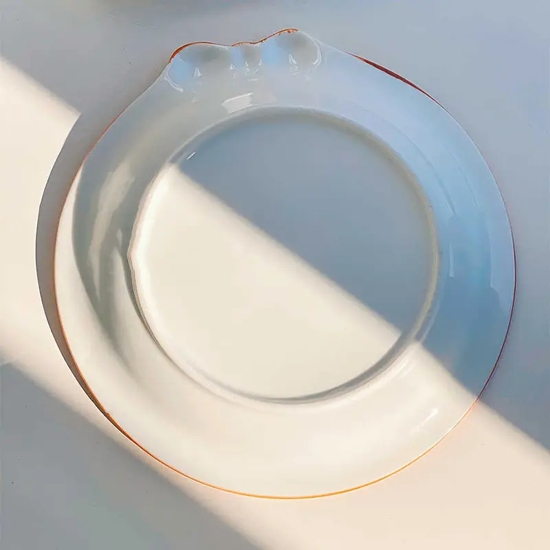 Cute Ceramic Disc Bread Tableware Creative Underglaze Color Cake Plate Exquisite Breakfast Dessert Plates Fruit Salad Tray