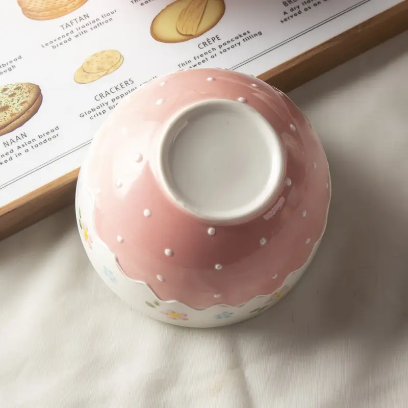 High-quality Ceramic Bowls Underglaze Color Relief Rice Bowl Household Large Capacity Ramen Soup Bowls Kitchen Tableware