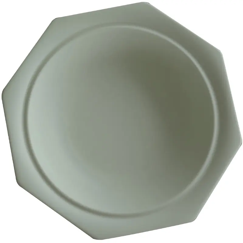 Octagonal Soup Deep Plates Matte White Creative Designed Ceramic Kitchen Tableware High Quality Durable Home Party Dish