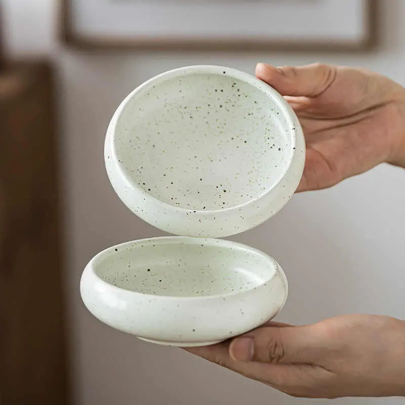 Japanese Retro Sesame Glaze Flavour Plate Hotpot Dipping Disc Household Small Dessert Pastry Fruit Saucer Kitchen Tableware